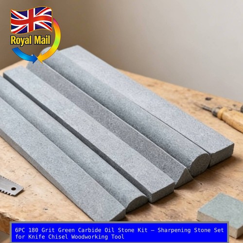 6pc 180 grit green carbide - 6pc, oil